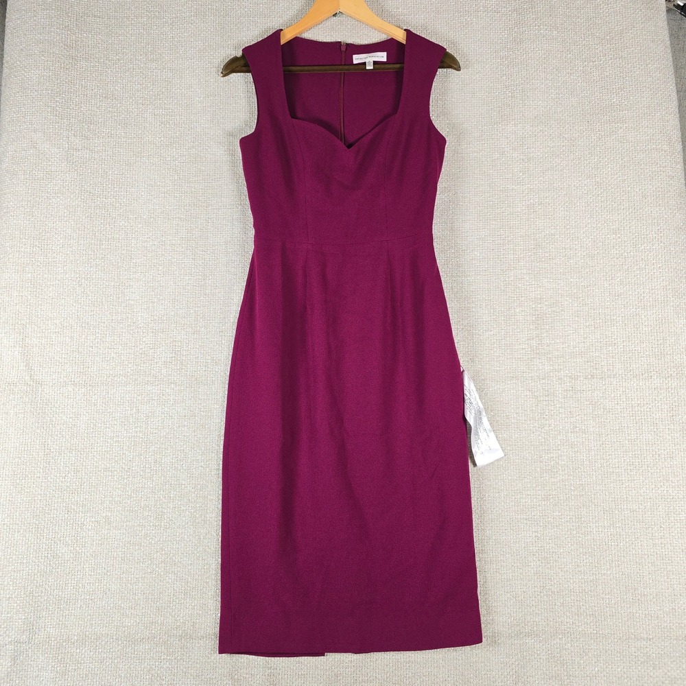 Dress The Population Womens Burgundy Sleeveless Sweetheart Sheath Dress Small